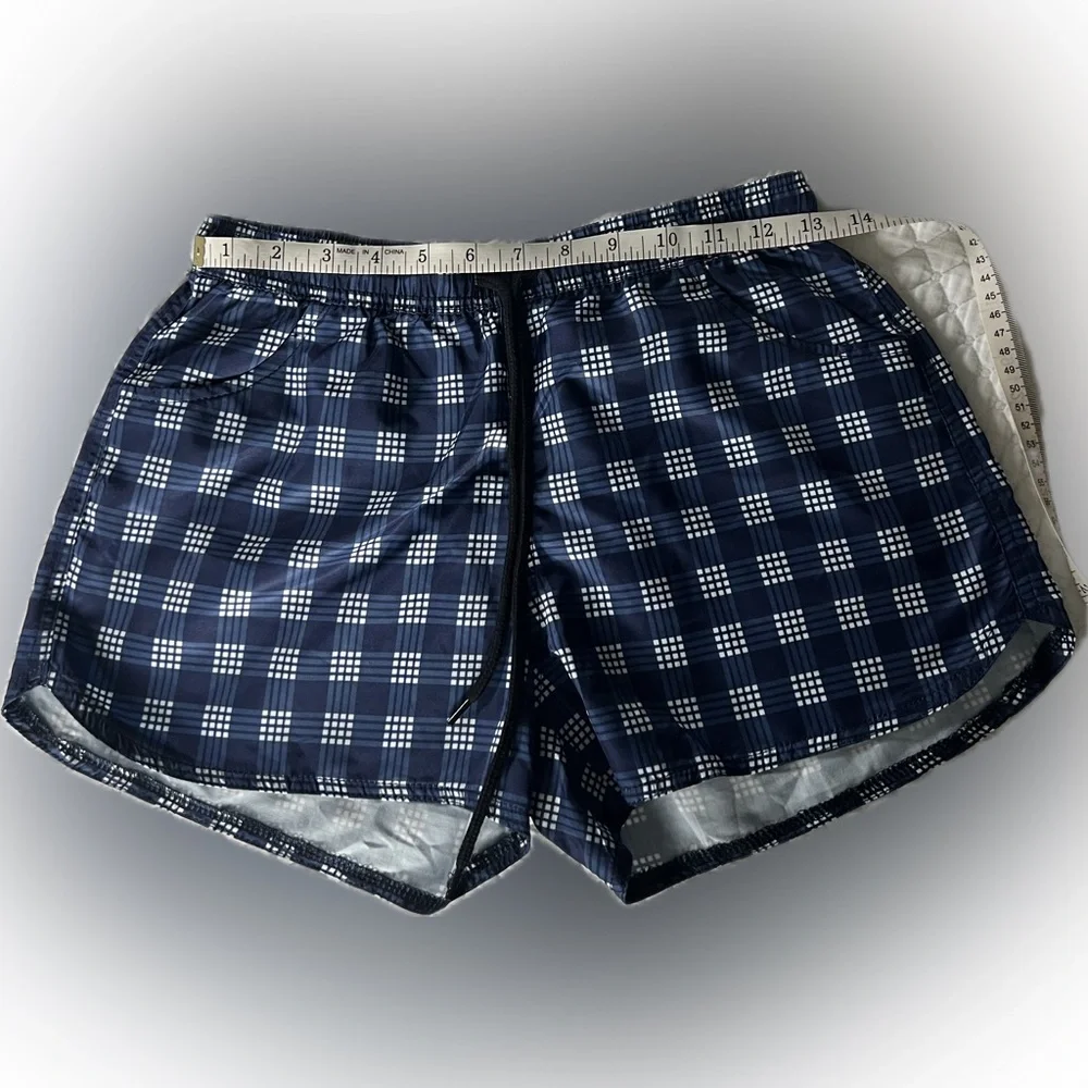 Women’s Navy Checkered Shorts - Picture 2 of 7